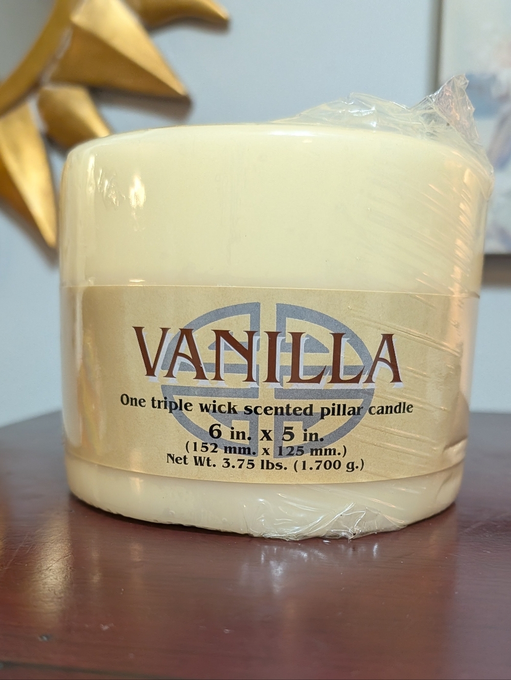 Cream Colored Cereria Sgarbi 3 Wick Vanilla Scented Candle Made in Italy Neutral